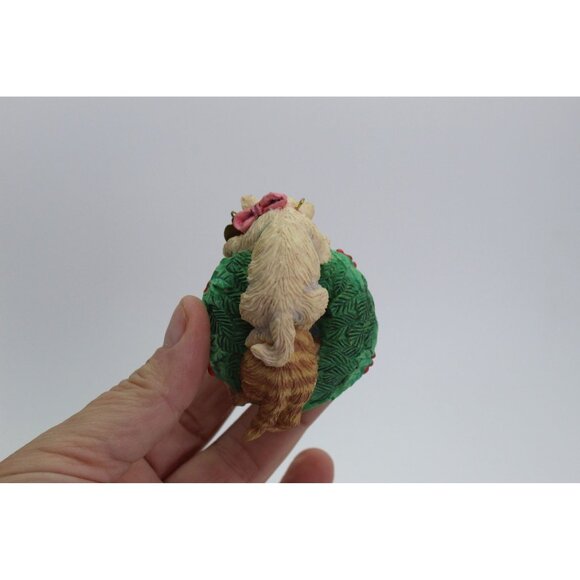 1996 Carlton Cards Merry Mischief Ornament • First in Series • Cats in Wreath • - Picture 4 of 13